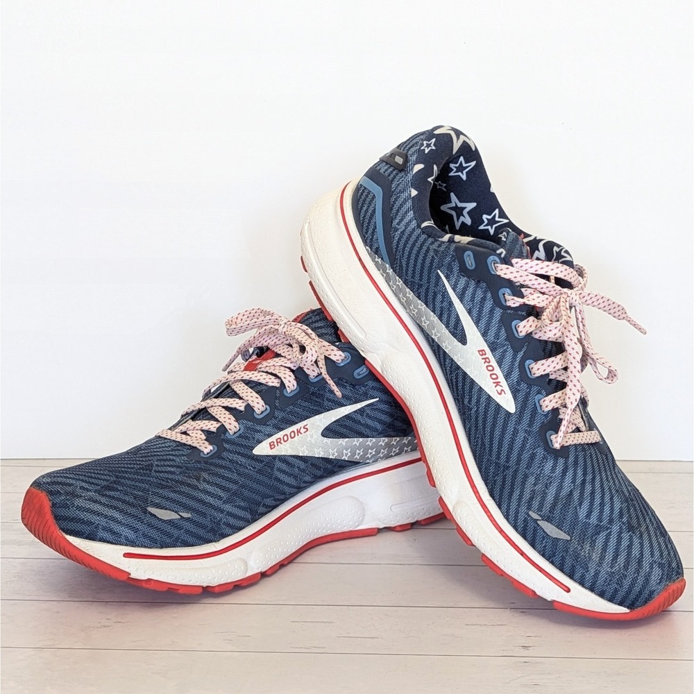 Brooks Ghost 15 Independence Day Womens 8.5 B Stars Stripes USA Running Shoes
